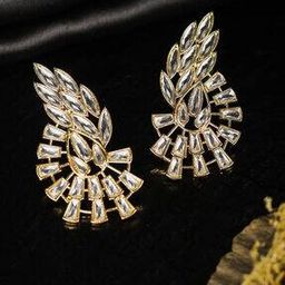 Rose Gold-Plated Stone-Studded Stud Earring-image-54