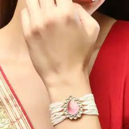 rubans Women Rose Gold-Plated Kundan-Studded Link Bracelet-picture-4