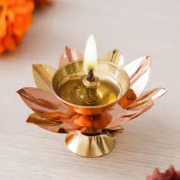 Gold-Plated Lotus Diya-25