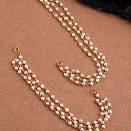 Gold-Plated Pearl Beaded Earrings Chains-image-59