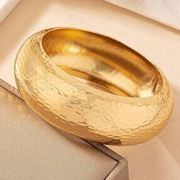 Women Gold-Plated Geometric Big Statement Cuff Bracelet-image-4