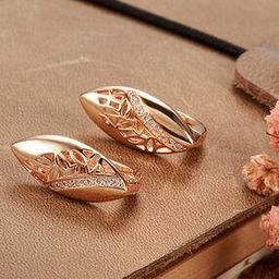 Stone-Studded Huggie Earrings-image-41