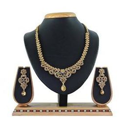 Women Gold-Plated Necklace & Earrings Set-49
