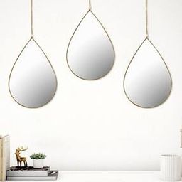 Corsica Reflection Karol Set of 3 Teardrop Decorative Hanging Mirrors-22