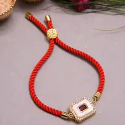 Men Stone-Studded Tie-Up Rakhi-image-44