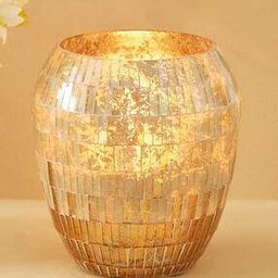 Mabel Kamal Glass Mosaic Hurricane Candle Holder-image-6