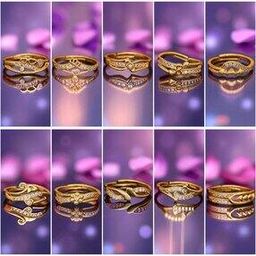 Women Gold Plated Adjustable Rings Combo           -image-84