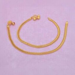 Women Set of 2 Gold-Plated Beaded Anklets-19