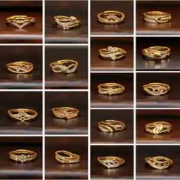 Women Set of 18 Gold-Plated Stone-Studded Rings-image-54