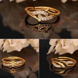 brado jewellery Pack of 3 Women Gold-Plated Adjustable Rings-picture-7