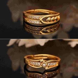 Pack of 2 Women Gold-Plated Adjustable Rings-image-15