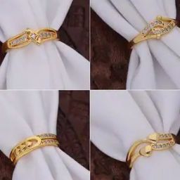 Pack of 4 Women Gold-Plated Adjustable Rings-image-87