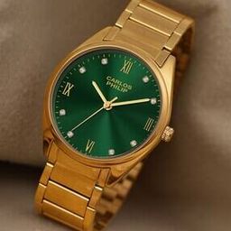 Men Quartz Movement Analogue Watch- RSG 13 Green IGP-image-12