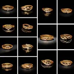 Women Gold Plated Adjustable Finger Rings-image-48