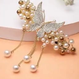 Women Gold-Plated Stone-Studded Hair Clip-46
