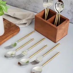 Set of 6 Gold Hammered Cutlery Set-29