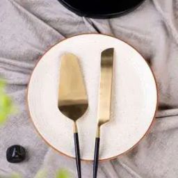 Gold-Plated Stainless Steel Cake Knife with Server-22
