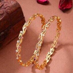 Women's Set of 2 Gold-Plated Bangle-image-3
