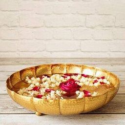 Aluminium Hammered Flower Urli Bowl-image-45