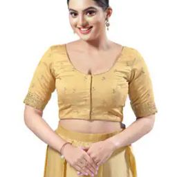 Women Embroidered Round-Nack Front-Open Blouse-picture-23