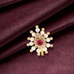 Gold-Plated Stone-Studded Pearl Nosepin-image-31