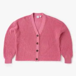 Girls Ribbed Relaxed Fit Cardigan-44