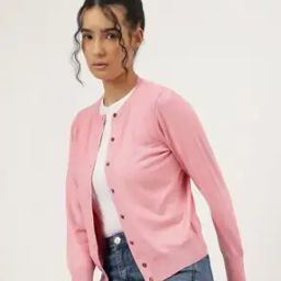 Women Crew-Neck Button-Down Sweater-29
