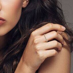 Women Sterling Silver Rose Gold-Plated Lab Grown Diamond Ring-image-90