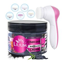 Lilium Activated Bamboo Charcoal Face & Body Massage Cream - 250g & Multifunction Massager-16