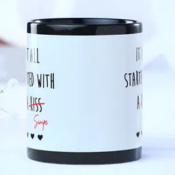 fnp Black & Blue Typography Printed Ceramic Glossy Mug 325ml-16