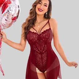 VAGHBHATT Net Baby Doll with High-Low-picture-6