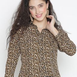 DRAAX Fashions Animal Print High-Low Top-image-6