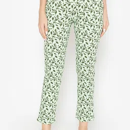 Vami Women Lime Green Cotton Printed Lounge Pants-picture-18