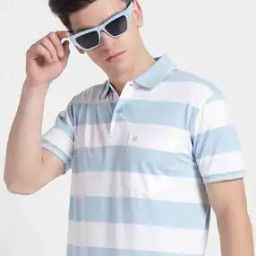 Men Stripes Extra Slim Fit Polo T-shirt-image-70