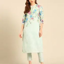Women Floral Print Straight Kurta Set-image-29