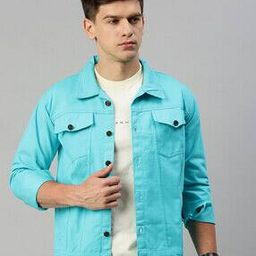 Men Regular Fit Denim Jacket with Flap Pockets-image-73