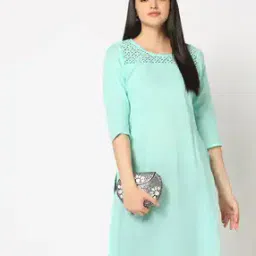 Women Swiss-Dot Straight Kurta-image-110