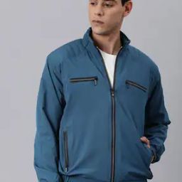 Men Slim Fit Bomber Jacket with Zipper Pockets-image-98