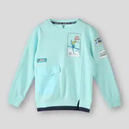 Boys Graphic Print Regular Fit Sweatshirt with Flap Pocket-image-76