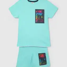 Boys Graphic Print Shorts & T-Shirt Set-image-99