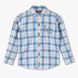 Boys Checked Slim Fit Shirt-image-3