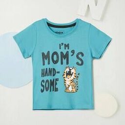 Typographic Print Stylised Fit Cotton Round-Neck T-Shirt-image-55
