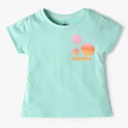 Girls Embossed Regular Fit Round-Neck T-Shirt-image-8