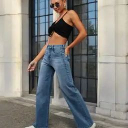 Women Wide Jeans with Insert Pockets-image-77
