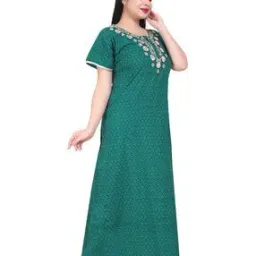 Women Floral Print Cotton Nightie-image-27