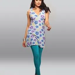 Ankle-Length Leggings with Elasticated Waist-image-90