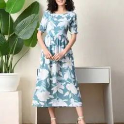 ichaa Women Floral Print Fit & Flare Dress-picture-41