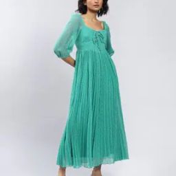 label ritu kumar Swiss Dot A-Line Maxi Dress-picture-29