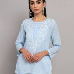 Women Straight Embroidered Kurta with Round Neck-image-99