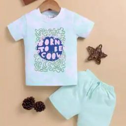 Boys Cotton Printed Shorts and T-shirt Set   -image-120